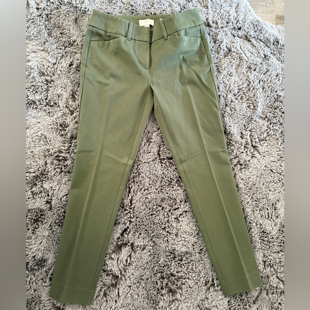 LOFT Modern Skinny Ankle Olive Army Green Pants